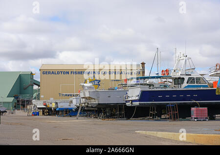 GERALDTON, AUSTRALIE -9 nov 2019- Vue sur le port de l'océan Indien dans le centre historique de la ville de Geraldton, une ville côtière dans la région de Mid West Western Au Banque D'Images