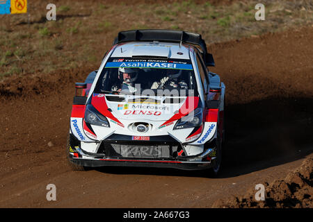 Salou, Catalogne, Espagne. 24 Oct, 2019. World Rally Championship, Espagne, Rallye Shakedown pré-événement ; Kris Meeke (GBR) et Sebastian MARSHALL (GBR) a établi le meilleur temps dans leur TOYOTA GAZOO RACING WRT/Toyota Yaris WRC Rallye Espagne - shakedown pendant usage éditorial : Action Crédit Plus Sport/Alamy Live News Banque D'Images