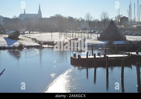 Les bateaux vikings de Roskilde Pont Musée Banque D'Images