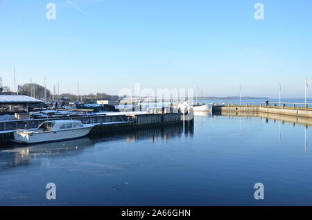 Le port de Roskilde en hiver Banque D'Images