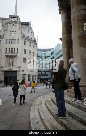 Broadcasting House, le siège de la BBC à Portland Place, à l'ouest de Londres Banque D'Images