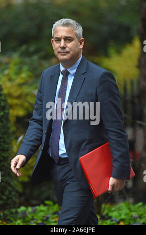 Brexit Secrétaire Stephen Barclay de participer à une réunion du Cabinet à 10 Downing Street, Londres. Banque D'Images