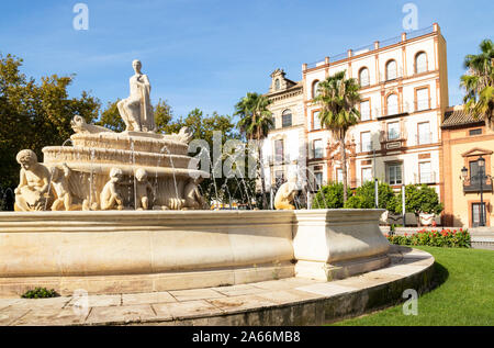 Casa Guardiola evénements lieu derrière la fontaine Fuente de Híspalis Híspalis Puerta de Jerez en Espagne Andalousie Séville Séville square Espagne eu Europe Banque D'Images