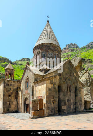 Monastère de Gherart (Geghardavank), site du patrimoine mondial de l'UNESCO, la province de Kotayk, en Arménie. Banque D'Images