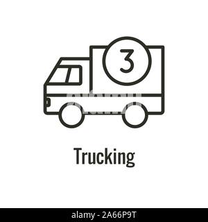 L'icône de la logistique w chariot et le nombre 3 Illustration de Vecteur