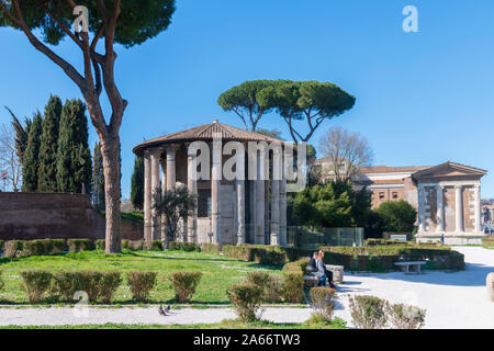 L'Italie, Rome, Via della Greca, Piazza Bocca della Verita, Forum Boarium, Temple d'Hercule Victor Banque D'Images