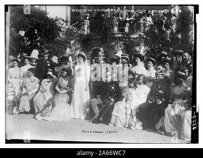 Mariage de l'Archiduc Karl Franz Josef & La Princesse Zita, Kaiser Franz Joseph Banque D'Images