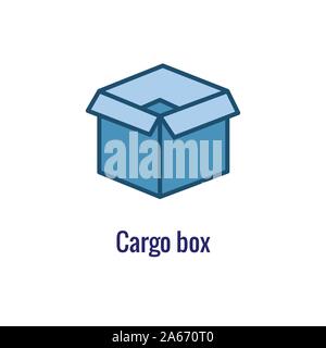 L'icône de la logistique w Ouvrir boîte d'expédition et les côtés pliés Illustration de Vecteur