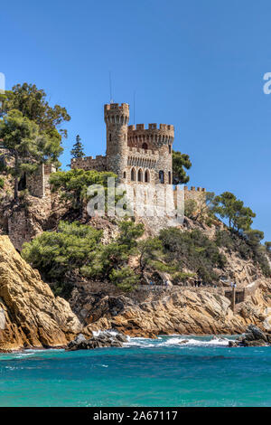 Castillo d'en château Plaja, Lloret de Mar, Costa Brava, Catalogne, Espagne Banque D'Images