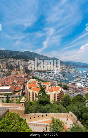 Monaco Ville, Vue de La Condamine et de Monte Carlo Banque D'Images