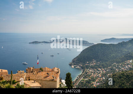 Voir les paysages du haut de la montagne d'EZE, Nice, France Banque D'Images