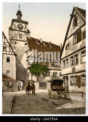 Tour blanche (c.-à-d. Weisser Turm), Rothenburg ob der Tauber (c.-à-d), Bavière, Allemagne ; titre de la Detroit Publishing Co., catalogue J-section étrangère. Detroit, Michigan : Detroit Photographic Company, 1905. ; fait partie de : Vues de l'Allemagne dans l'Photochrom. print collection n° d'impression ; 16801. ; Banque D'Images