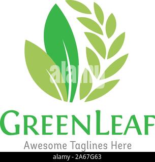 L'écologie de la feuille verte de l'élément de la nature logo vector concept Illustration de Vecteur