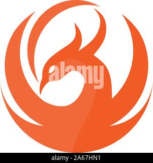 Logo cercle phoenix, meilleur vecteur de conception de logo oiseau cercle Phoenix, Phoenix logo vector,oiseau mythologique de logo Illustration de Vecteur