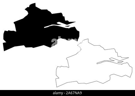 La ville de Cork (République d'Irlande, les comtés de l'Irlande) map vector illustration gribouillage, croquis Cork Corporation site Illustration de Vecteur