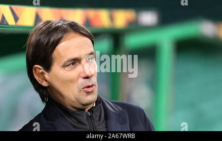 Simone Inzaghi Lazio manager au cours de l'UEFA Europa League groupe e match au Celtic Park, Glasgow. Banque D'Images