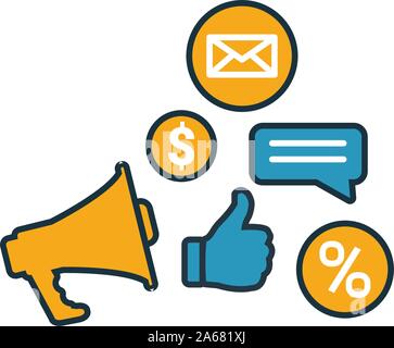 Le Marketing Internet icon set. Quatre éléments dans diférents styles à partir d'icônes marketing en ligne collection. Internet marketing créatif rempli d'icônes Illustration de Vecteur