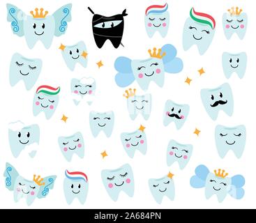 Vector Collection de fées dents heureux Illustration de Vecteur