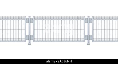 Une clôture métallique. Vecteur réaliste galvanisées pour clôture de bord Illustration de Vecteur