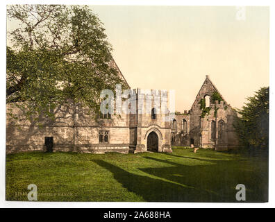 Wingfield Manor, II., Derbyshire, Angleterre ; impression no. 11082. ; fait partie de : vues sur les îles Britanniques, dans l'Photochrom collection imprimée. ; Banque D'Images