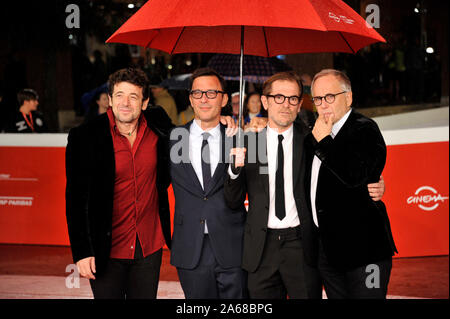 Roma, Italie. 24 Oct, 2019. Cinéma Roma Fest 2019.tapis rouge film Le meilleur reste a venir sur la photo Patrick Bruel, Matthieu Delaporte, Alexandre de La Patellière et Fabrice Luchini : Crédit Photo Agency indépendante/Alamy Live News Banque D'Images