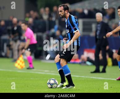 Milan, Italie. 23 Oct, 2019. firo : 23.10.2019, football, Ligue des Champions, saison 2019/2020, 3e match de l'Inter Milan - Borussia Dortmund 2 : 0, Diego Godin, l'Inter Milan, Inter, Milan, plein la figure, l'utilisation de crédit dans le monde entier | : dpa/Alamy Live News Banque D'Images