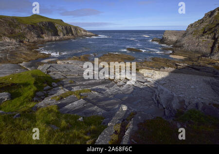 Le spectaculaire paysage rocheux à Port Vasco près de Talmine sur l'A'Mhoine Péninsule de Sutherland Scotland UK Banque D'Images