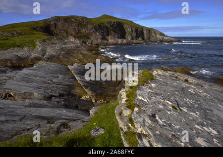 Le spectaculaire paysage rocheux à Port Vasco près de Talmine sur l'A'Mhoine Péninsule de Sutherland Scotland UK Banque D'Images