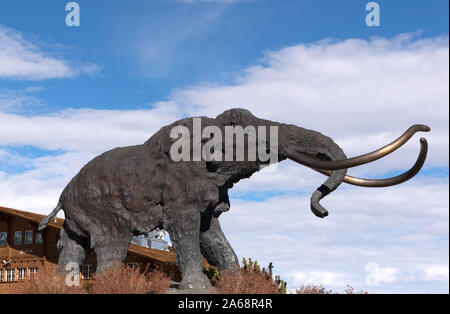 Mammouth de sculpture à Mammoth Lakes, en Californie Banque D'Images