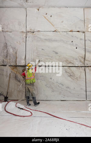 L'avancement des travaux à l'intérieur de la mine du Colorado Les carrières de pierre au-dessus de la bien nommée ville de marbre dans Gunnison Comté (Colorado) Banque D'Images