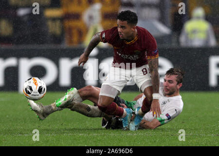 Roma, Italie. 25 octobre, 2019. 24/10/2019 Rome Stadio Olimpico Europa League AS Roma vs Borussia Moenchengladbach Justin Kluivert ( Roma ) que les Roms et Borussia Moenchengladbach même le 3ème tour d'Europa League par 1-1 (photo de Giuseppe Fama/Pacific Press) Credit : Pacific Press Agency/Alamy Live News Banque D'Images
