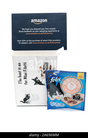 Échantillon gratuit de shopping Amazon, Felix Collations sachet Banque D'Images