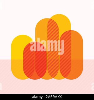 L'infographie avec forme de barres se chevauchant jaune Illustration de Vecteur