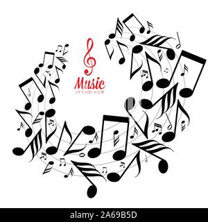 Notes de musique dispersés en désordre sur discontinue Illustration de Vecteur