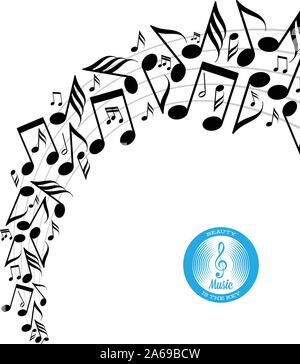 Notes de musique dispersés en désordre sur discontinue Illustration de Vecteur