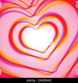 Carte coeur avec aberrations colorées Illustration de Vecteur