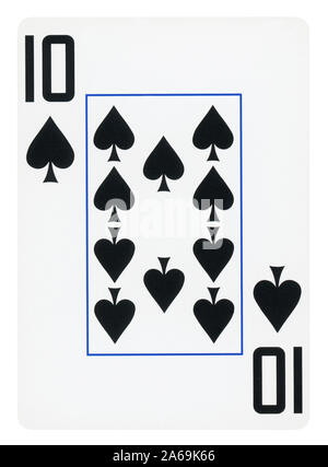 Dix de pique jeu de carte - isolated on white Banque D'Images