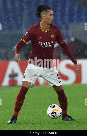 Rome, Italie. 25 octobre, 2019. Troisième tour de la Ligue Europa Borussia Mönchengladbach. v Roma Stade olympique, Rome (Italie), Octobre 24th, 2019 Chris Smalling : Crédit Photo Agency indépendante/Alamy Live News Banque D'Images