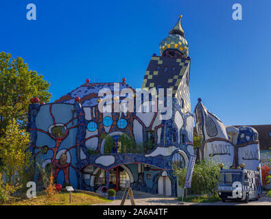 Tour Penchée, Kunsthaus Abensberg, architecte Peter Pelikan, Abensberg, Thuringe, Bavière, Allemagne, Europe Banque D'Images