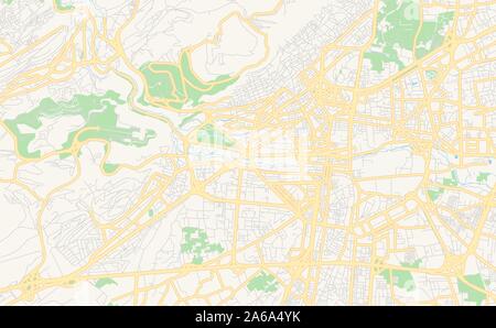 Version imprimable La carte des rues de Damas, en Syrie. Modèle de carte pour un usage en entreprise. Illustration de Vecteur