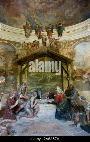 L'Italie, Lombardie, Varèse. Voie sacrée du Mont Sacré de Varese, UNESCO World Heritage. Sacro Monte di Varese, 3e chapelle - La Nativité Banque D'Images