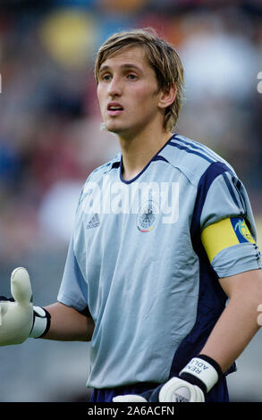 Stade FIFA Tilburg Pays-Bas 14.6.2005, Football : Les Championnats du Monde de la FIFA, la Coupe du monde moins de 20 ans, USA (USA,blanc) contre l'Allemagne (GER,rouge) ; René ADLER (GER) Banque D'Images