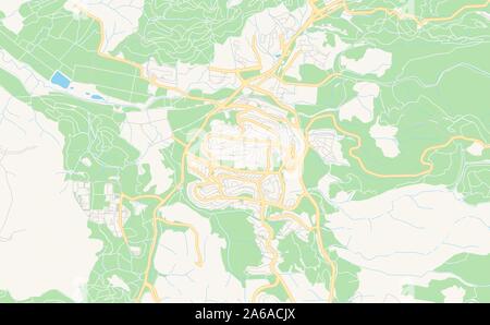 Version imprimable Plan de Beit Shemesh, district de Jérusalem, Israël. Modèle de carte pour un usage en entreprise. Illustration de Vecteur