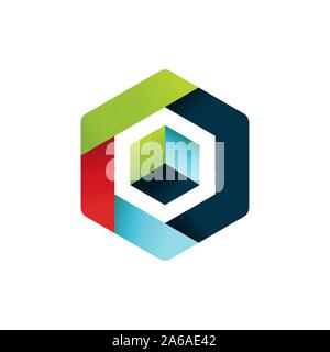 Hexagone logo Vector concept illustration. Géométrique hexagonale logo polygonales. Logo abstrait hexagonale. Logo Vector modèle. L'élément de conception Illustration de Vecteur