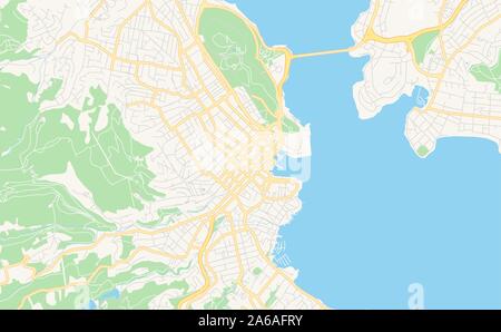 Version imprimable La carte des rues d'Hobart, Australie. Modèle de carte pour un usage en entreprise. Illustration de Vecteur