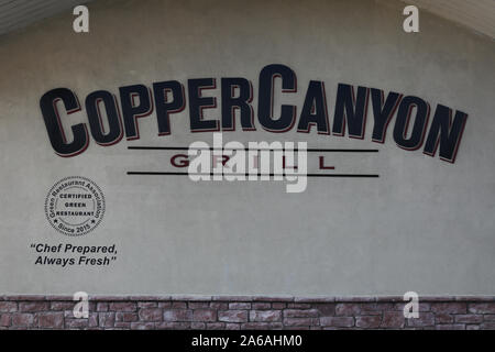 Gaithersburg, Maryland / USA - 18 octobre 2019 : Copper Canyon Grill Restaurant principal logo sur leur succursale à Gaithersburg, MD. Banque D'Images