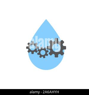 Goutte d'eau Modèle Logo design illustration vectorielle. Inscrivez-vous pour divers équipements liés à l'eau. EPS 10 Illustration de Vecteur