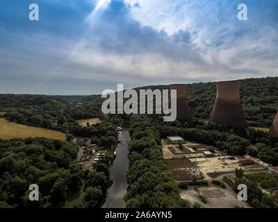 L'une des 2 centrales au charbon d'Ironbridge construit sur la rivière Severn par la célèbre Ironbridge dans le Shropshire, révolution de l'industrie Banque D'Images