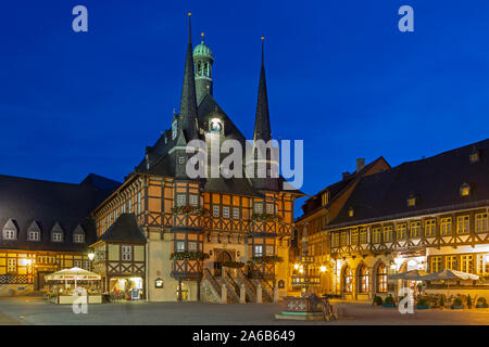 Mairie, Wernigerode, Harz, Sachsen-Anhalt, Allemagne Banque D'Images