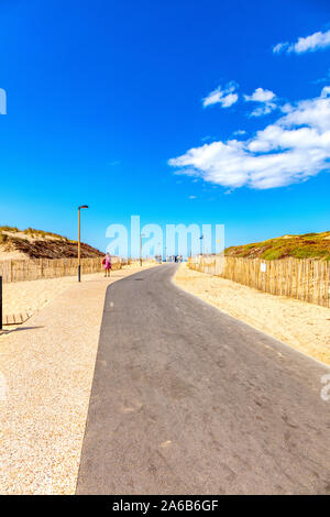 Seignosse, Landes, France - Vue de l'entrée de plage Banque D'Images
